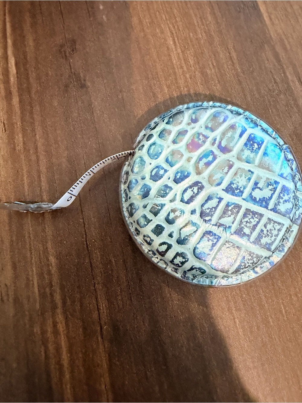 Brahmin Round Snake skin embossed tape measure